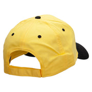 Small Red Decorative Butterfly Patched Two Tone Cotton Twill Low Profile Strap Cap - Black-Yellow OSFM