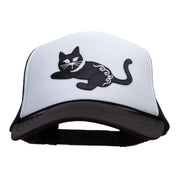 Satin Playful Kitten Patched Summer Foam Mesh Trucker Cap