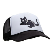 Satin Playful Kitten Patched Summer Foam Mesh Trucker Cap