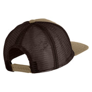 Fly Faux Leather Patched Premium Mesh Trucker Cap - Brown Khaki OSFM