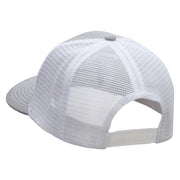 Yellow Awareness Symbol 6 Panel Structured Deluxe Trucker Cap - Heather-Grey-White OSFM