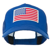 American Flag Patched 5 Panel Mesh Back Cap