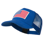 American Flag Patched 5 Panel Mesh Back Cap