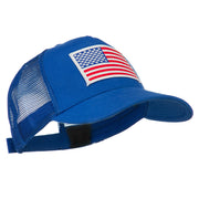 American Flag Patched 5 Panel Mesh Back Cap