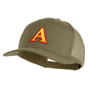 3D Puff Letter A Patched Solid Cotton Twill Mesh Prostyle Cap