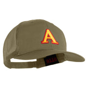 3D Puff Letter A Patched Solid Cotton Twill Mesh Prostyle Cap