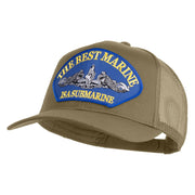 The Best Marine ISA Submarine Blue Patched Solid Cotton Twill Mesh Prostyle Cap - Khaki OSFM
