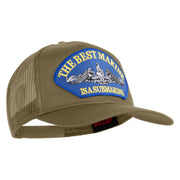 The Best Marine ISA Submarine Blue Patched Solid Cotton Twill Mesh Prostyle Cap - Khaki OSFM