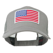 American Flag Patched 5 Panel Mesh Back Cap