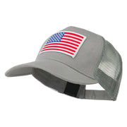 American Flag Patched 5 Panel Mesh Back Cap