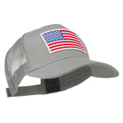 American Flag Patched 5 Panel Mesh Back Cap