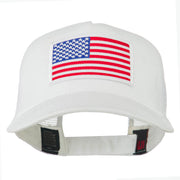 American Flag Patched 5 Panel Mesh Back Cap