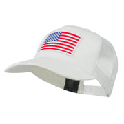 American Flag Patched 5 Panel Mesh Back Cap