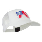 American Flag Patched 5 Panel Mesh Back Cap