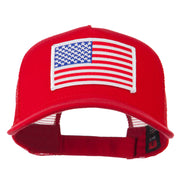 American Flag Patched 5 Panel Mesh Back Cap