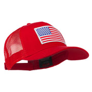 American Flag Patched 5 Panel Mesh Back Cap