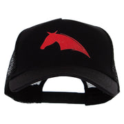 Bold Horse Heat Transfer Solid Cotton Twill 5 panel Mesh Back Cap