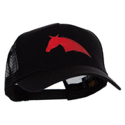 Bold Horse Heat Transfer Solid Cotton Twill 5 panel Mesh Back Cap