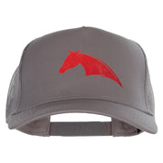 Bold Horse Heat Transfer Solid Cotton Twill 5 panel Mesh Back Cap