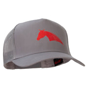 Bold Horse Heat Transfer Solid Cotton Twill 5 panel Mesh Back Cap