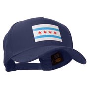 Chicago Flag 5 Panel Cotton Heat Transfer Unstructured Cap