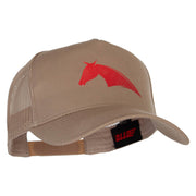 Bold Horse Heat Transfer Solid Cotton Twill 5 panel Mesh Back Cap