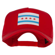 Chicago Flag 5 Panel Cotton Heat Transfer Unstructured Cap