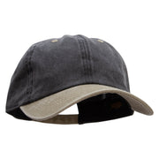 Cotton Twill Premium Pigment Dyed Cap - Black-Khaki OSFM