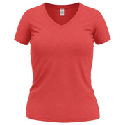 Wonder Vee V-Neck T-Shirt - Red-Heather XS