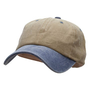 Cotton Twill Premium Pigment Dyed Cap - Khaki-Navy OSFM