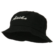 Alaska Embroidered Pigment Dyed Bucket Hat