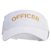 Officer Embroidered Cotton Twill Sun Visor - White OSFM