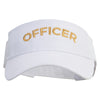 Officer Embroidered Cotton Twill Sun Visor - White OSFM