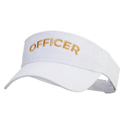 Officer Embroidered Cotton Twill Sun Visor - White OSFM