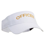 Officer Embroidered Cotton Twill Sun Visor - White OSFM