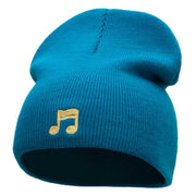 Beamed 16th Note Embroidered Short Beanie