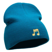 Beamed 16th Note Embroidered Short Beanie