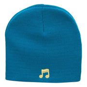 Beamed 16th Note Embroidered Short Beanie