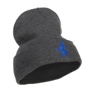 Antelope Emblem Embroidered Long Beanie