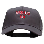 Birthday Boy Embroidered Solid Cotton Twill Pro Style Cap - Charcoal OSFM