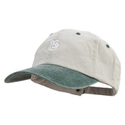 Two Gesture with FIngers Embroidered Pigment Dyed Wash Cap - Beige-Green OSFM