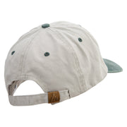 Two Gesture with FIngers Embroidered Pigment Dyed Wash Cap - Beige-Green OSFM