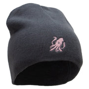 Squid Embroidered 8 Inch Short Beanie - Dk-Grey OSFM