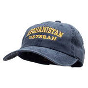 Afghanistan Veteran Embroidered Washed Cotton Brass Buckle Cap