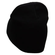 Old School Car Embroidered 8 Inch Short Beanie - Black OSFM