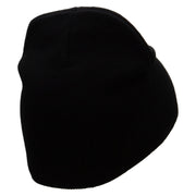 Old School Car Embroidered 8 Inch Short Beanie - Black OSFM