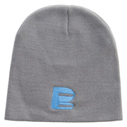 Artistic Letter B Embroidered 8 inch Acrylic Short beanie - Grey OSFM