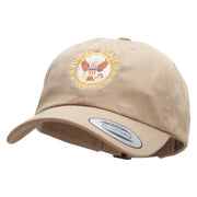 Officially Licensed United States Navy Circle Emblem Unstructured Low Profile 6 panel Cotton Cap - Khaki OSFM