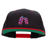 Flag Pattern Soda Embroidered Wool Blend 2 Tone Classic Snapback - Black-Red OSFM