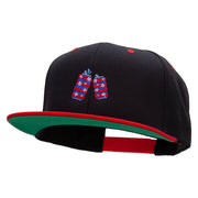 Flag Pattern Soda Embroidered Wool Blend 2 Tone Classic Snapback - Black-Red OSFM